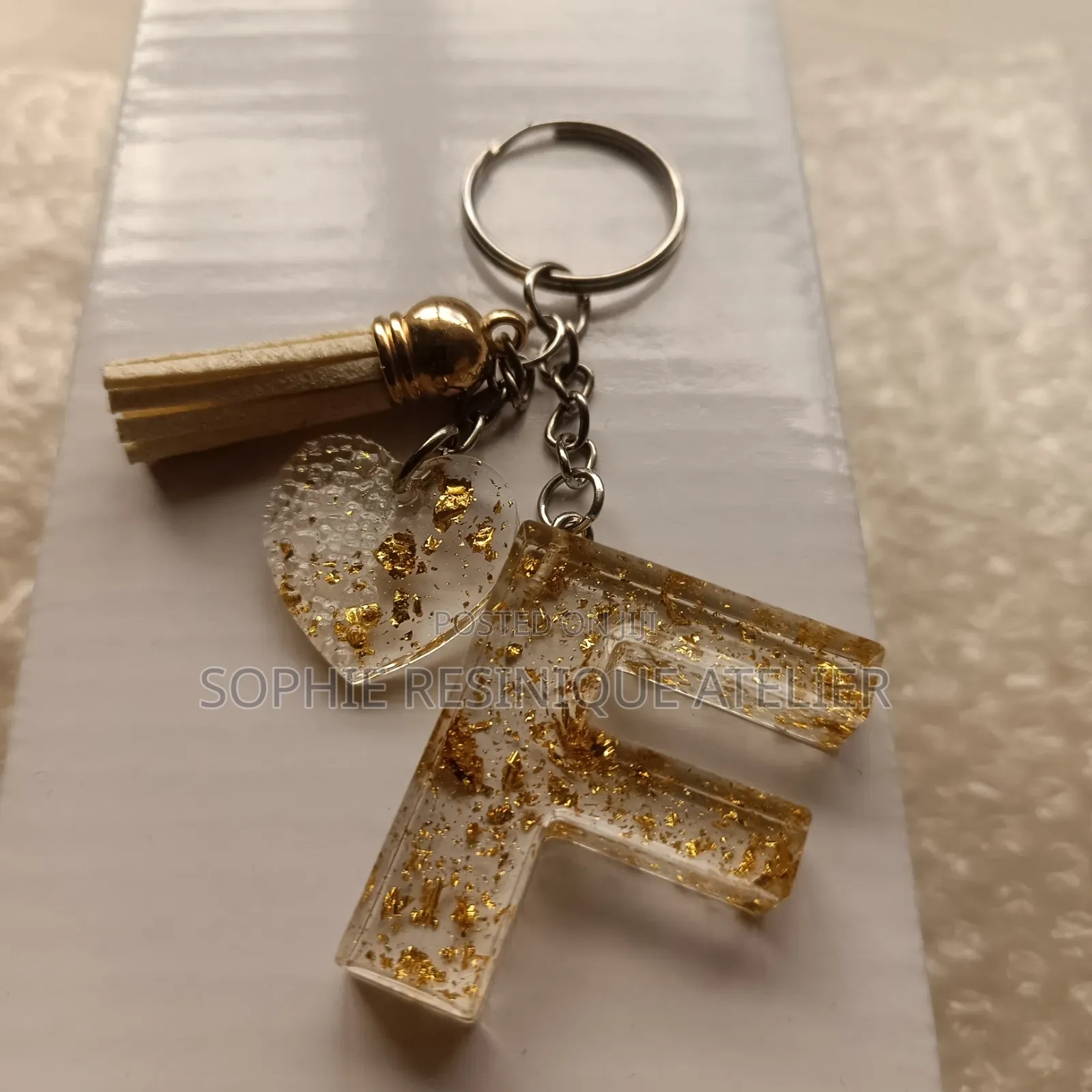 Handmade Resin Alphabet Keychain