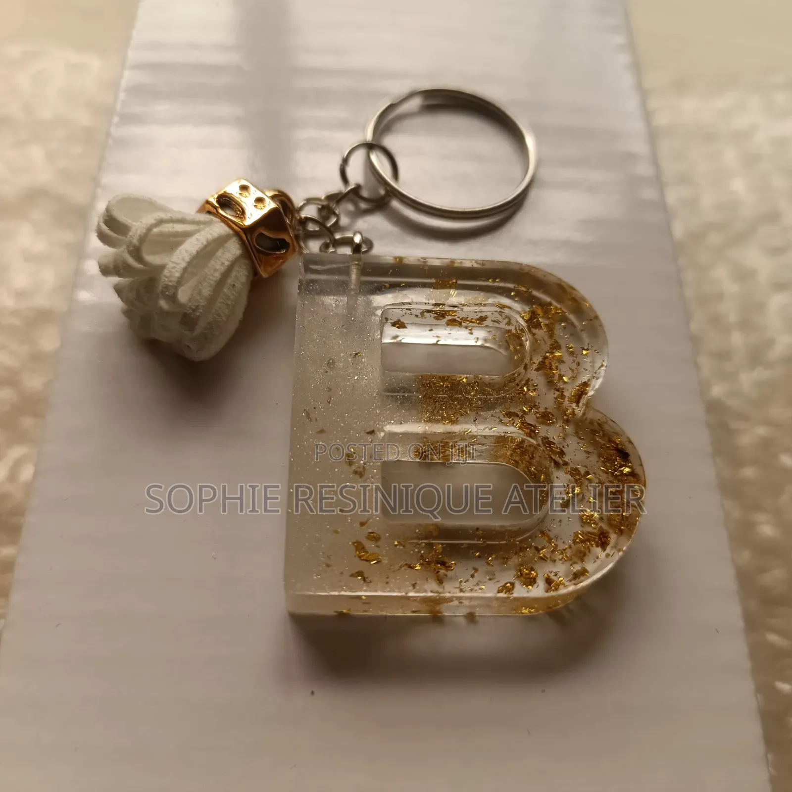 Handmade Resin Alphabet Keychain
