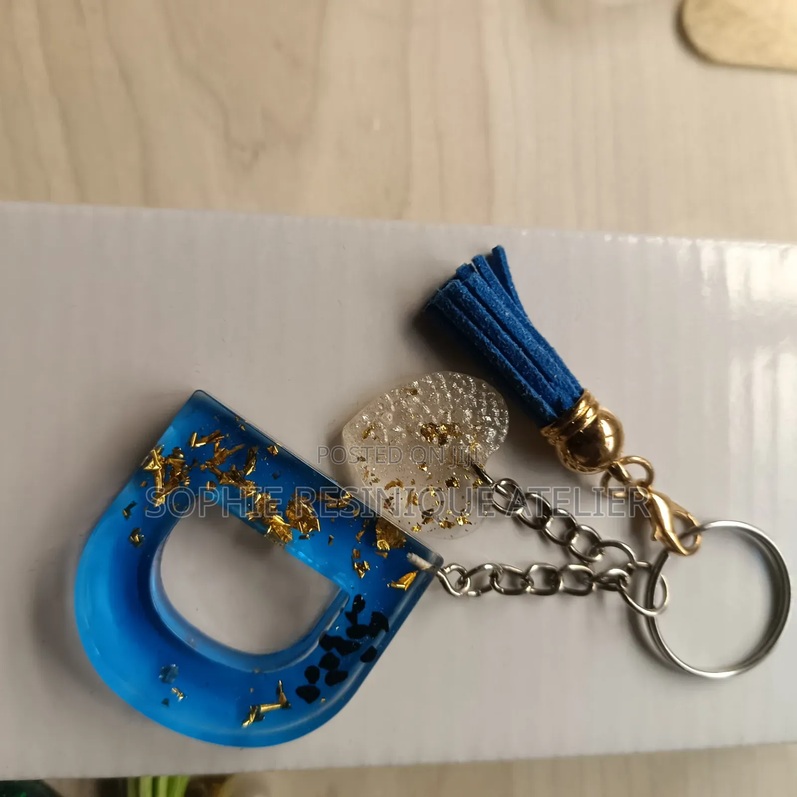 Handmade Resin Alphabet Keychain