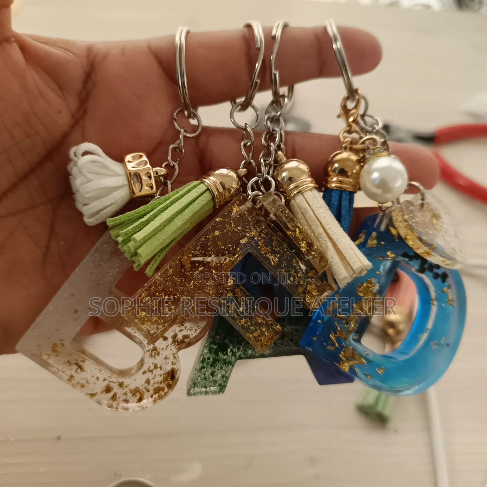 Handmade Resin Alphabet Keychain