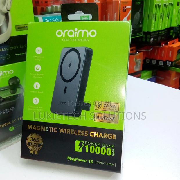 Oraimo Wireless Powerbank 10000 Mah With Foldable Stand 22.5 Watts