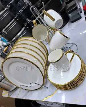 18pcs Dinner Sett Gold,White