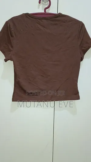 Brown Cropped Shirt. Never Worn, Good Material