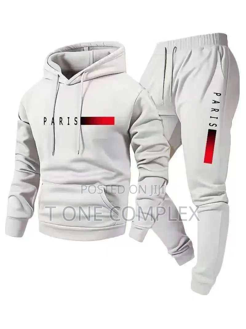 Original 2pc Men’Stracksuit Hoodie + Sweatpants Set Paris Print Army