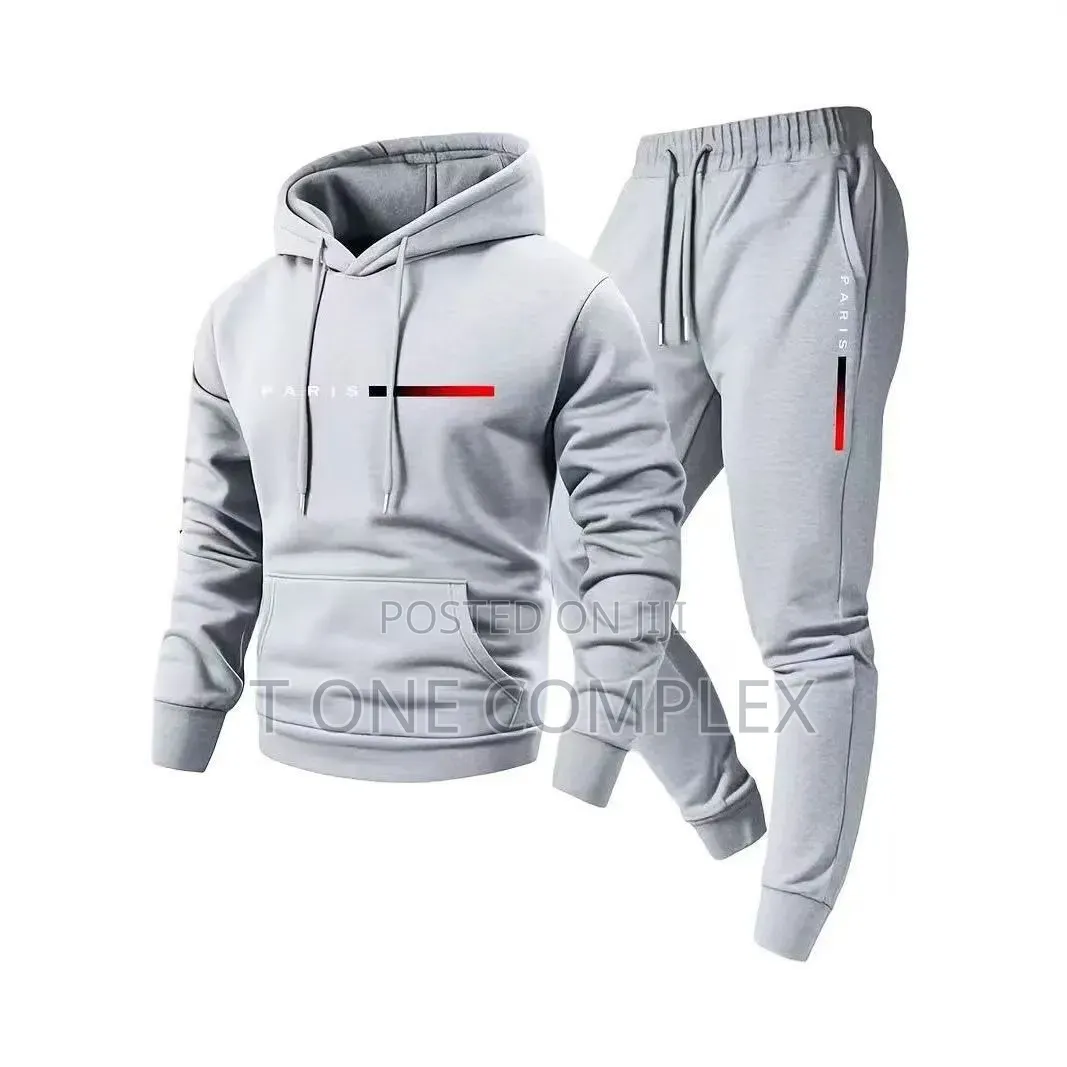 Original 2pc Men’Stracksuit Hoodie + Sweatpants Set Paris Print Army