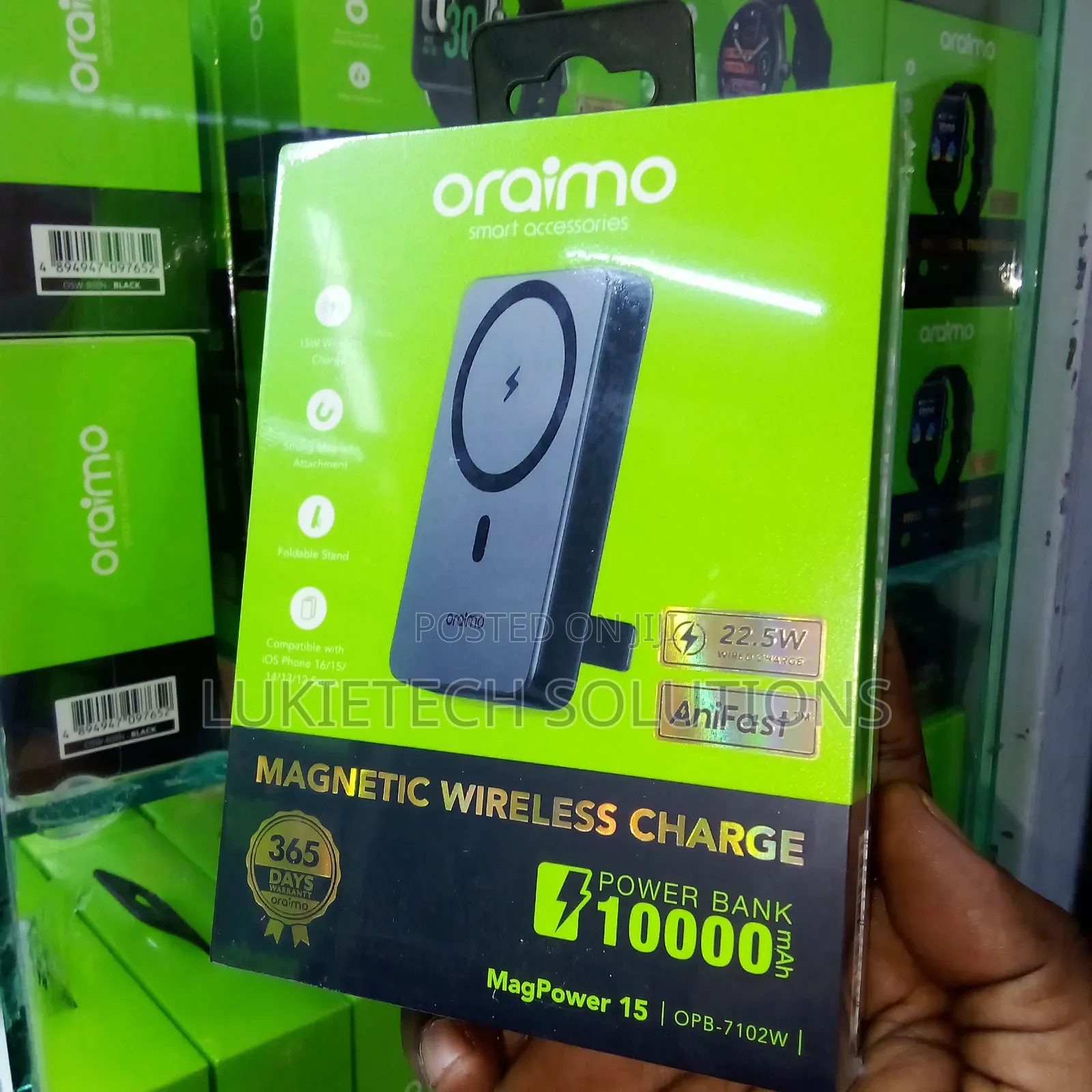Original Oraimo Wireless Powerbank Compatible With iPhone, Foldable