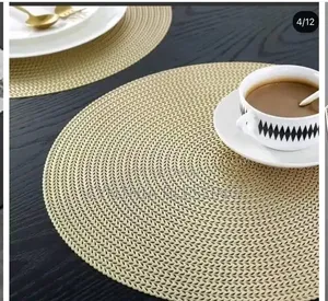 6pcs PVC Non-Woven Round Table Mats