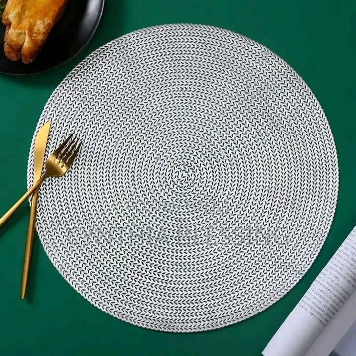 6pcs PVC Non-Woven Round Table Mats