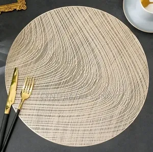 6pcs PVC Non-Woven Round Table Mats