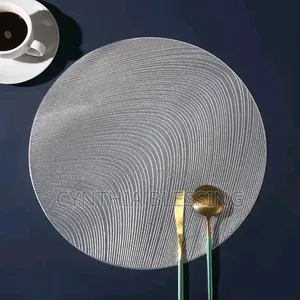 6pcs PVC Non-Woven Round Table Mats