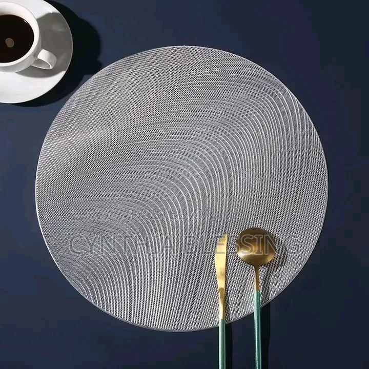 6pcs PVC Non-Woven Round Table Mats