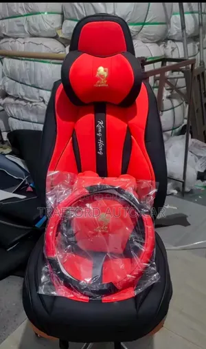 Red Black Leather Car Seat Cover