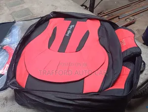 Red Black Leather Car Seat Cover