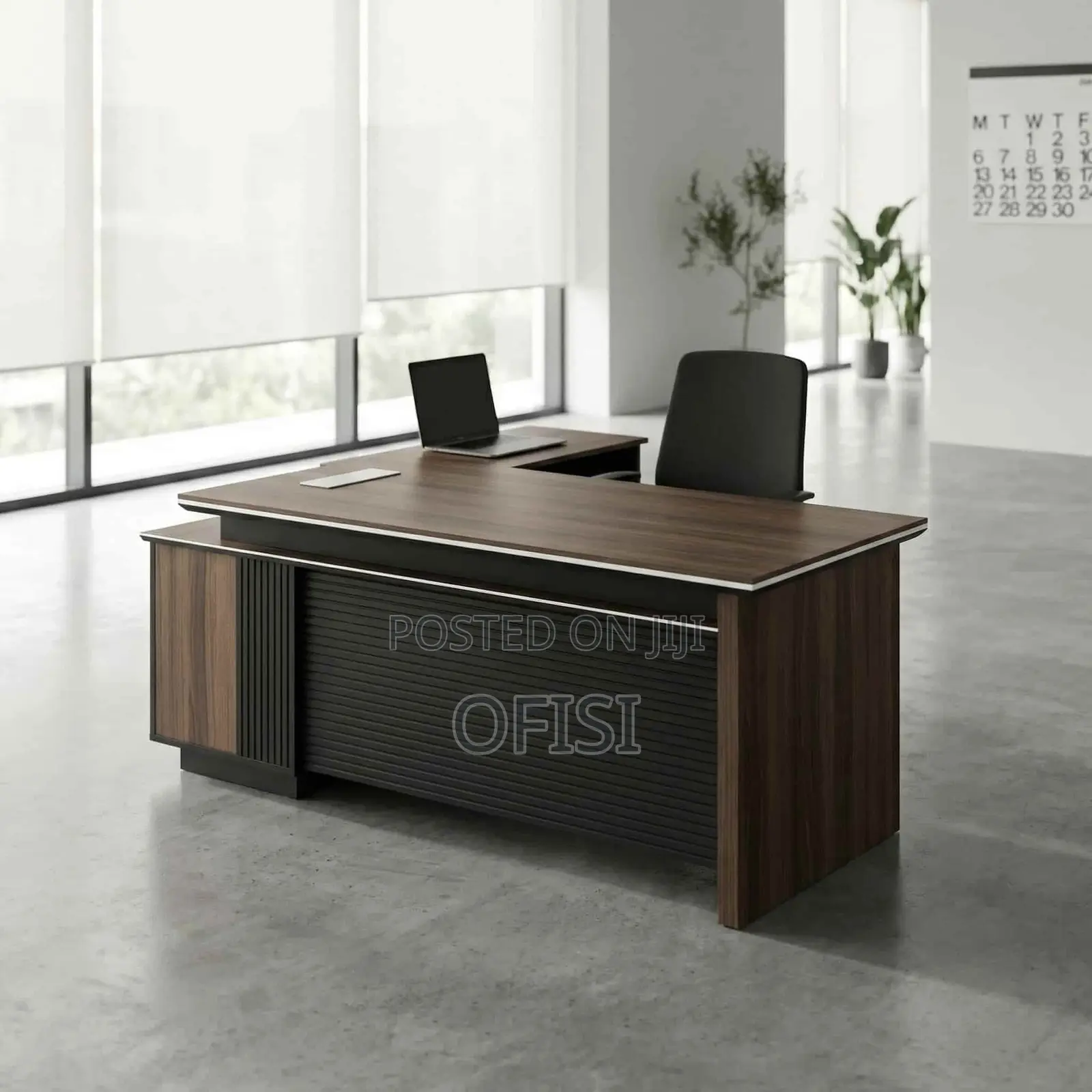 Office Desk; 2 Meter L-Shaped Executive Desk