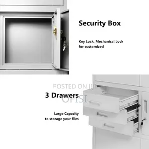 Office Cabinet; 2 Door Metallic Cabinet With Safe