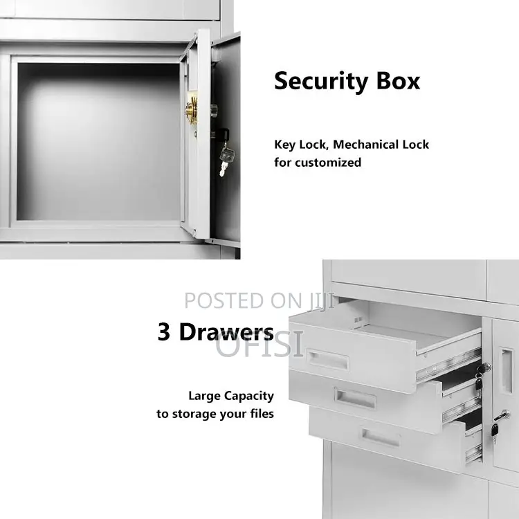 Office Cabinet; 2 Door Metallic Cabinet With Safe