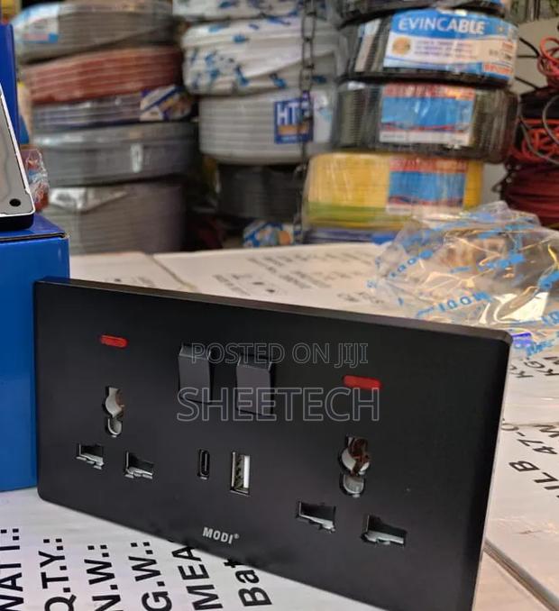 Black Usb Twin Socket