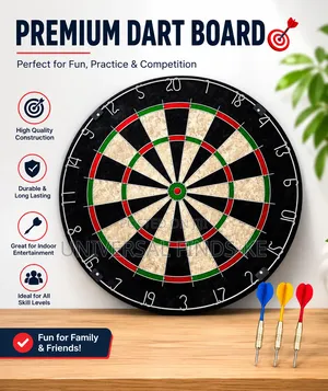 Professional Dartboard Set With 3 Steel Tip Darts – Indoor Game Board
