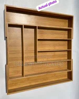 Multifunctional Big Bamboo Expandable Wooden Cutlery Drawer Organizer