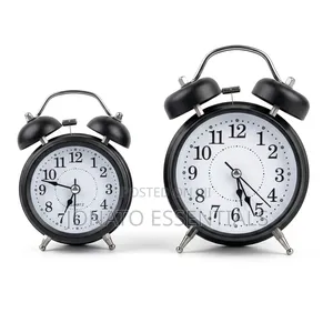 Loud Twin Bell Alarm Clock for Heavy Sleepers - Matte Black