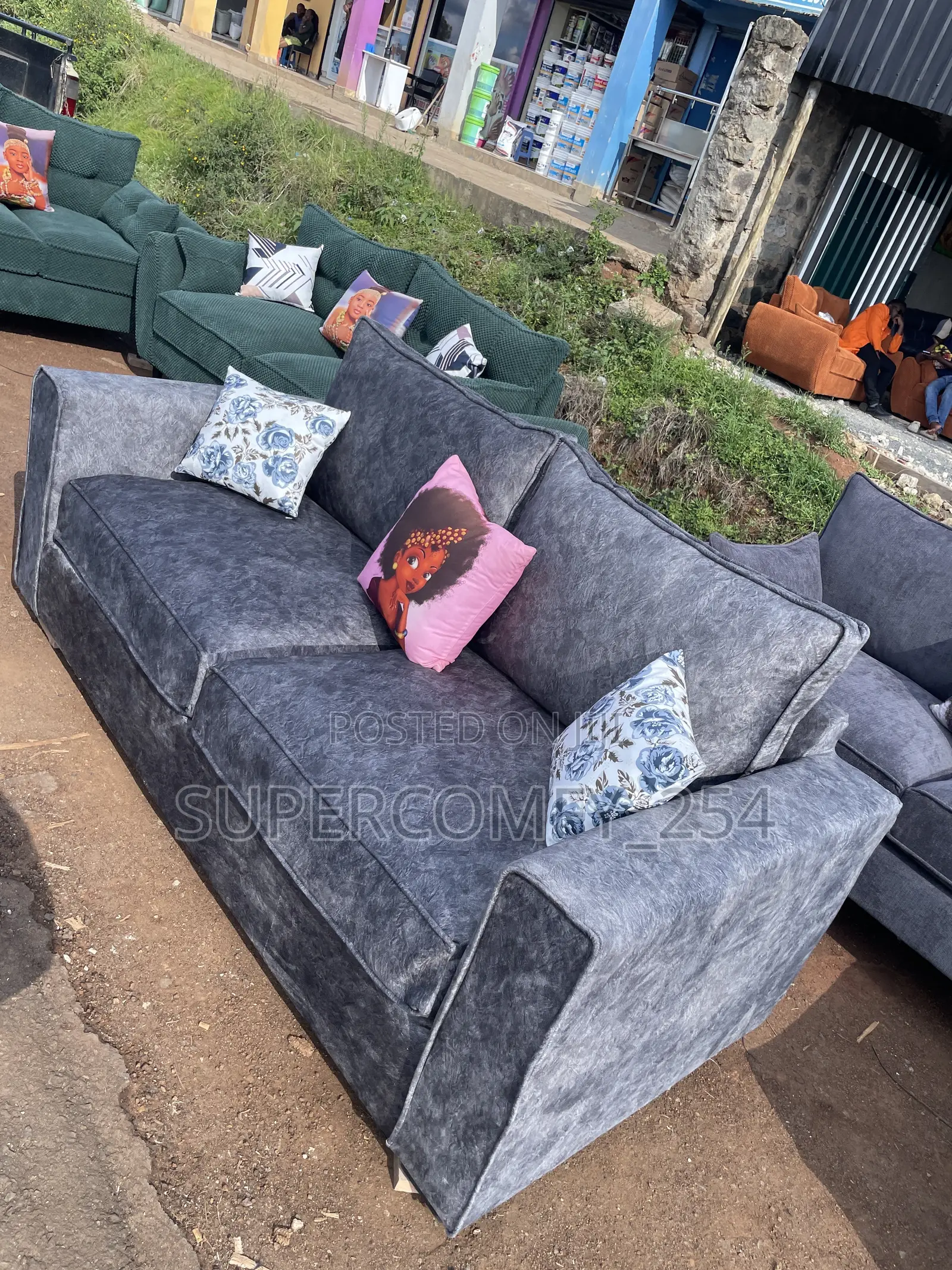 Modern Three Seater Box Sofa