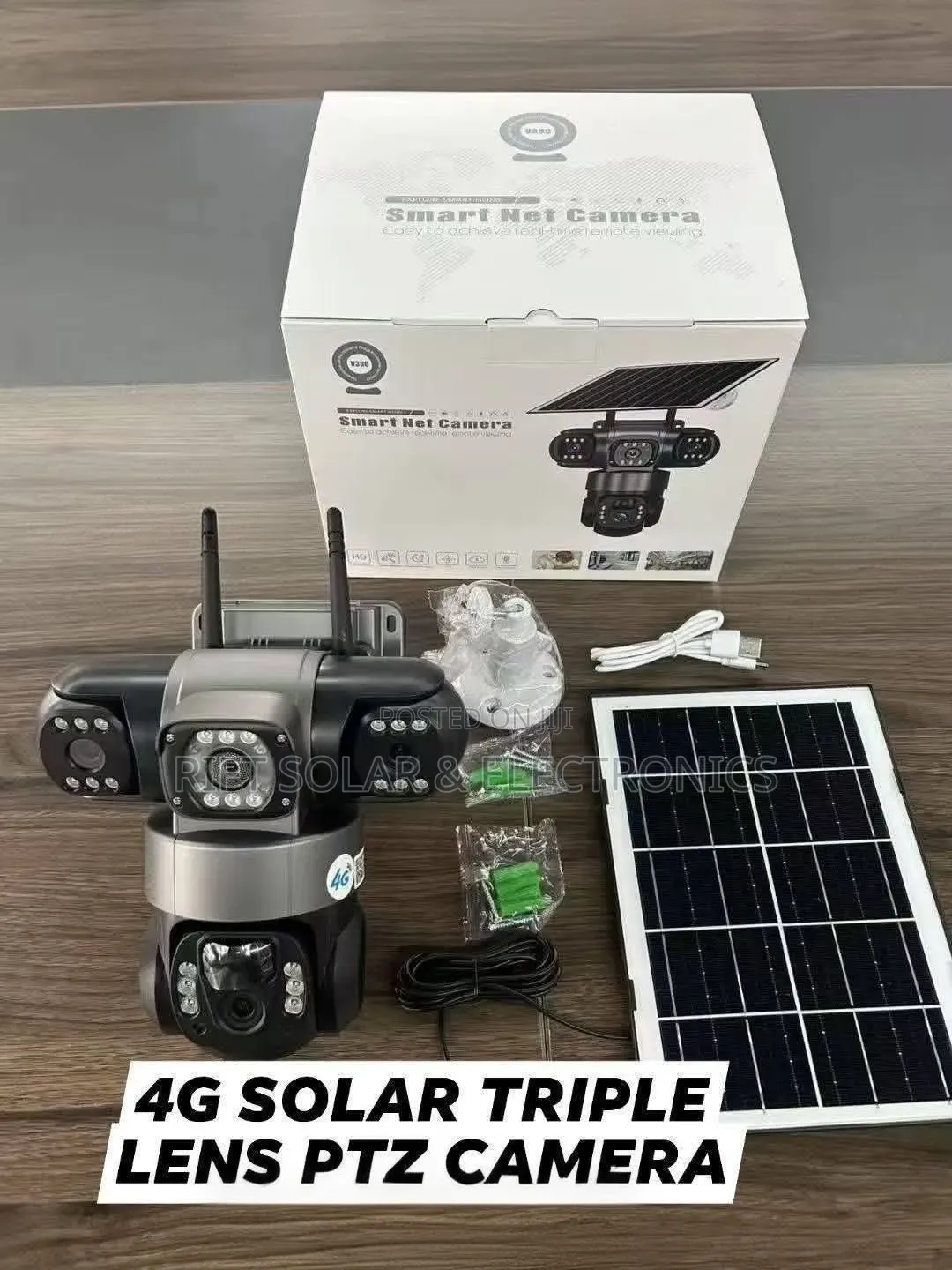 4g Solar Powered Triple Lens Camera Wifi Enabled