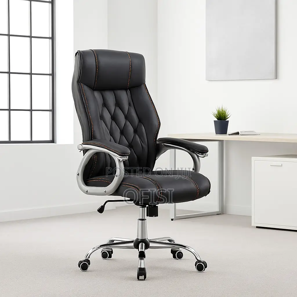 Office Chair; High Back Leather Ergonomic Office Chair