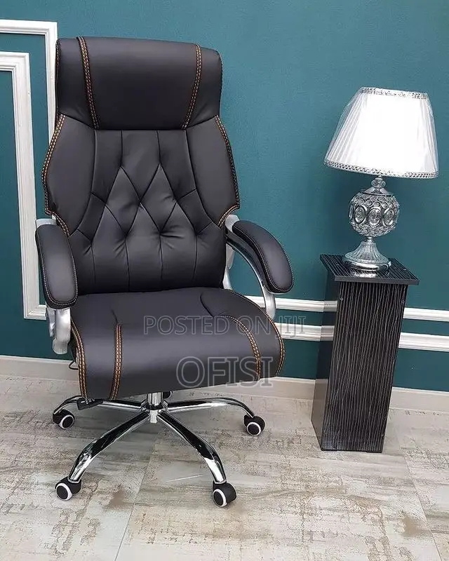 Office Chair; High Back Leather Ergonomic Office Chair