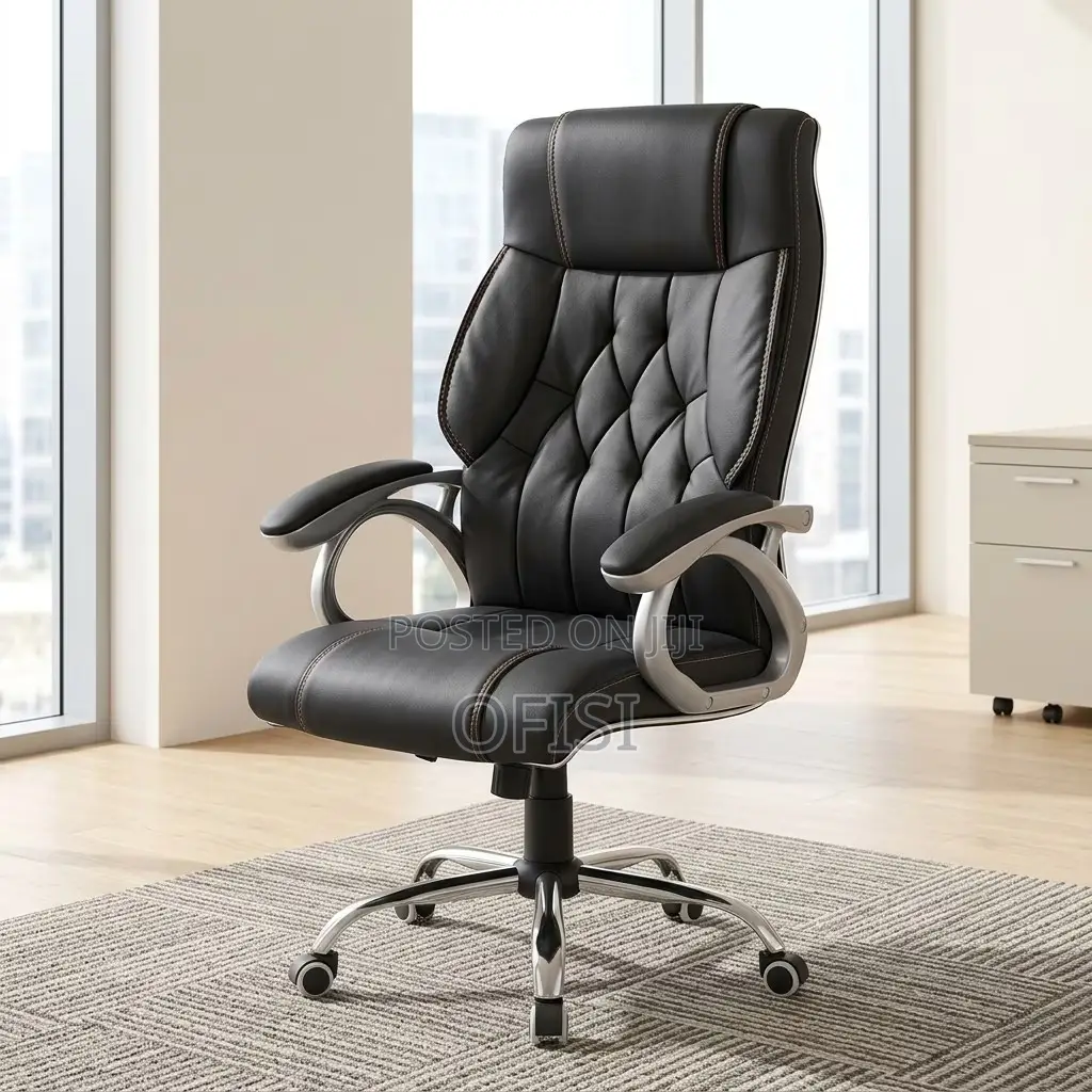 Office Chair; High Back Leather Ergonomic Office Chair