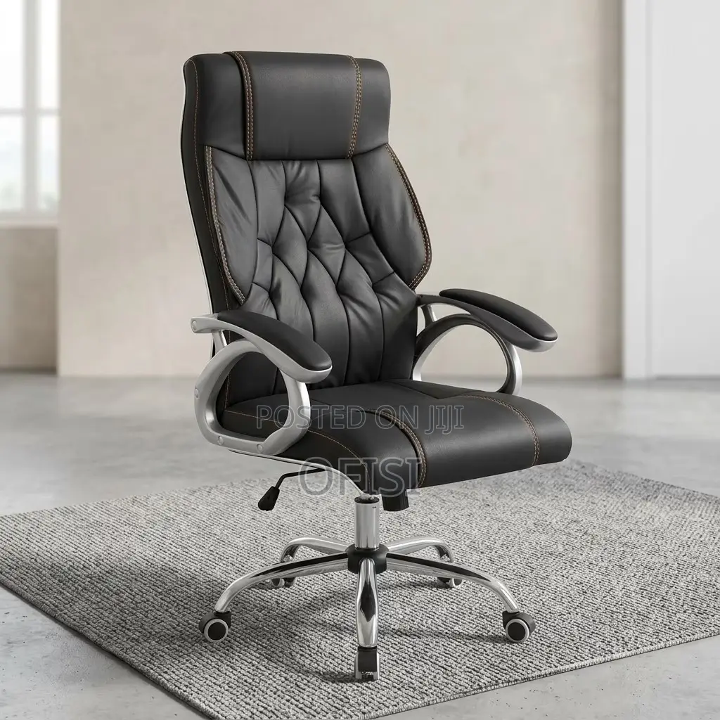 Office Chair; High Back Leather Ergonomic Office Chair