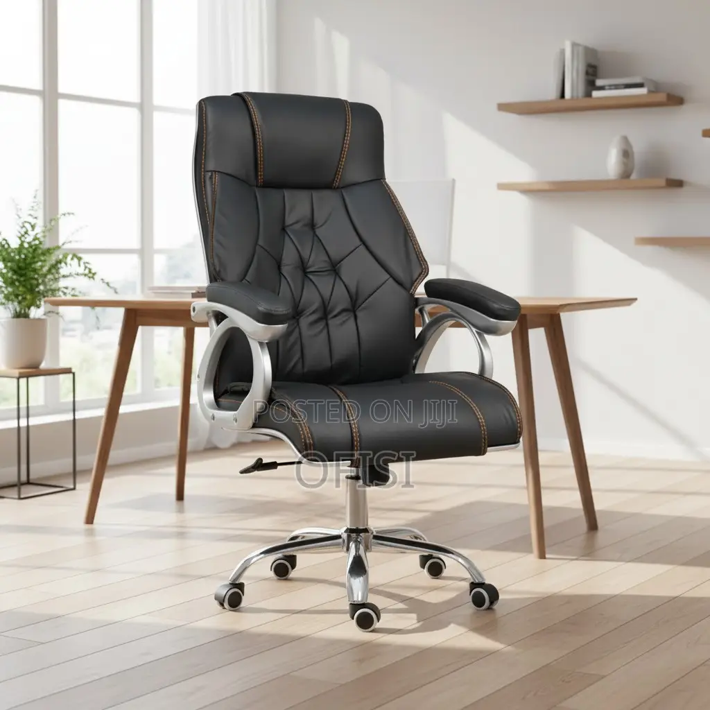 Office Chair; High Back Leather Ergonomic Office Chair