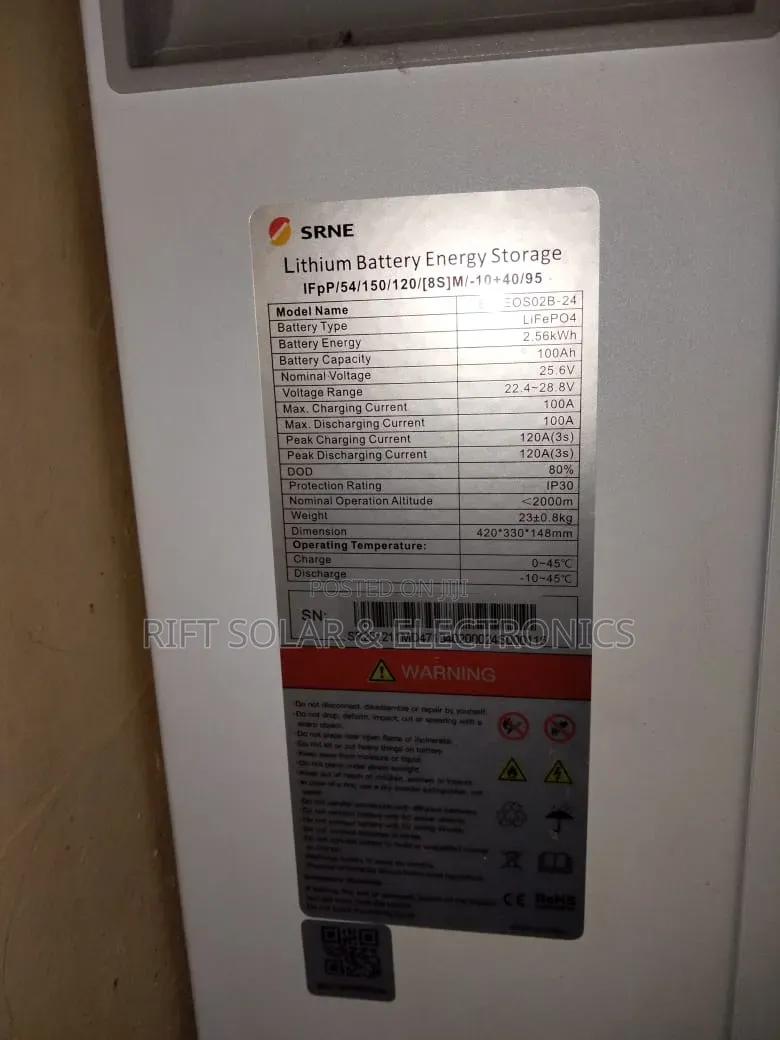 Srne(100ah) 2.56kwh - 25.6v Lithium Ion Solar Battery 4 Years Warranty
