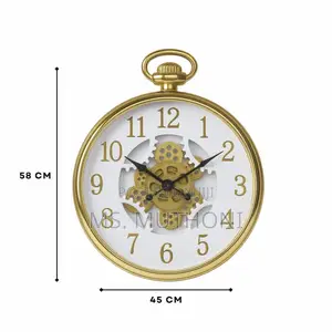 45 Cm Silent Movement Gear Wall Clock