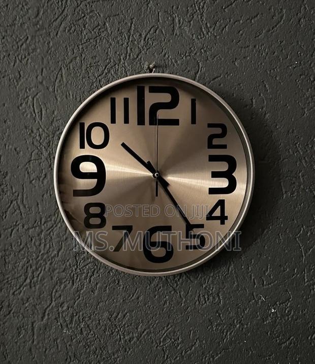30 Cm Funkytradition Wall Clock Features a Brushed Silver Finish - main view
