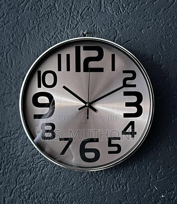 30 Cm Funkytradition Wall Clock Features a Brushed Silver Finish - thumbnail 2