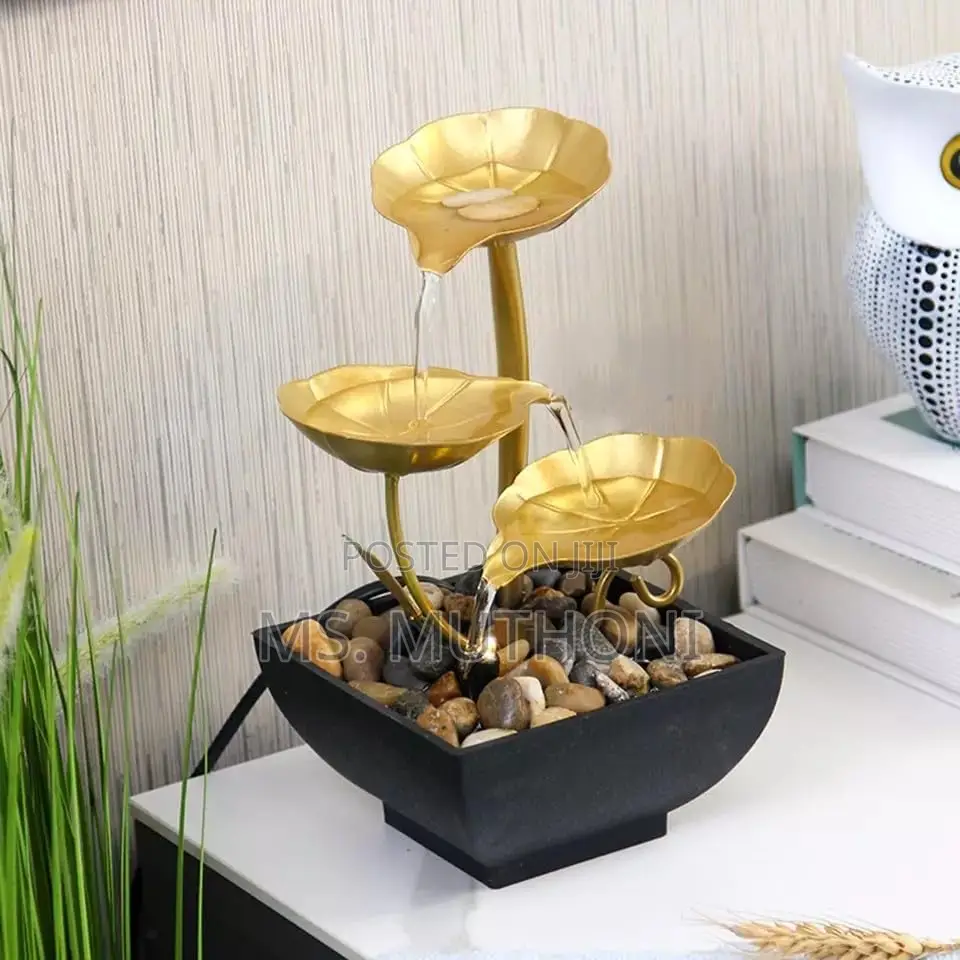 3-Tier Lotus Leaf Tabletop Water Fountain