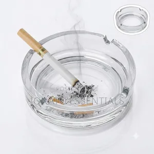 Premium Clear Glass Ashtray Heavy Duty Cigarette Holder
