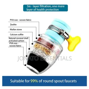 6-Layer Tap Water Filter Purifier for Kitchen Bathroom Faucets