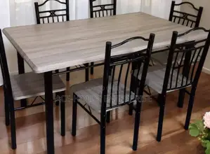 Executive Wooden/ Metallic 6 Sitter Dining Table -