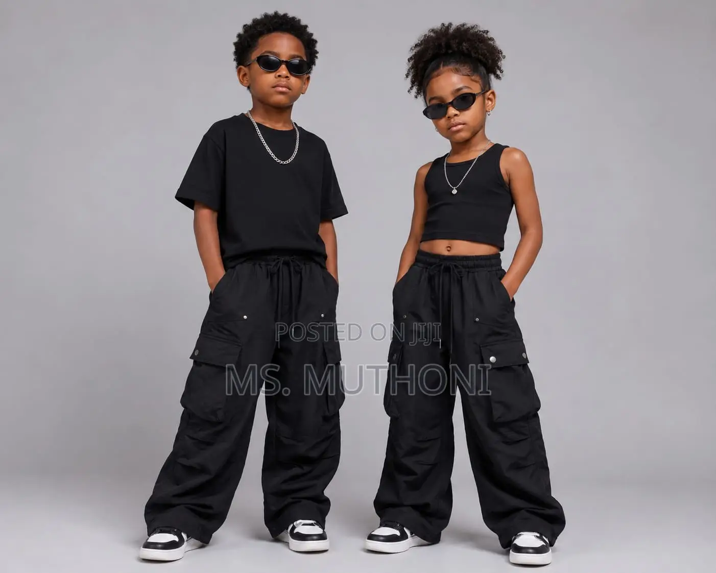 Unisex Wide Leg Cargo Pants 7-18 Yrs
