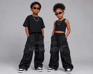 Unisex Wide Leg Cargo Pants 7-18 Yrs