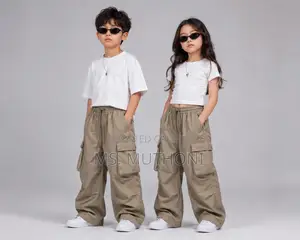 Unisex Wide Leg Cargo Pants 7-18 Yrs