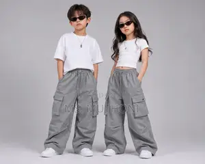 Unisex Wide Leg Cargo Pants 7-18 Yrs