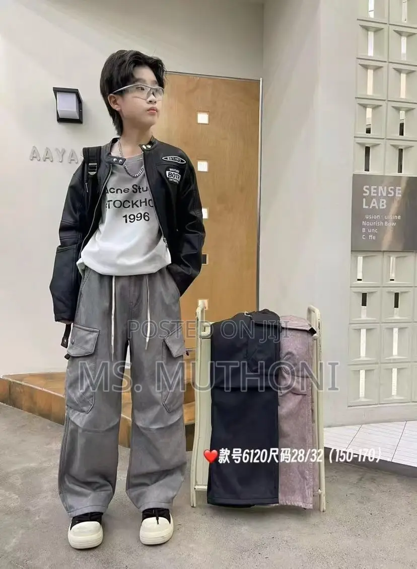 Unisex Wide Leg Cargo Pants 7-18 Yrs