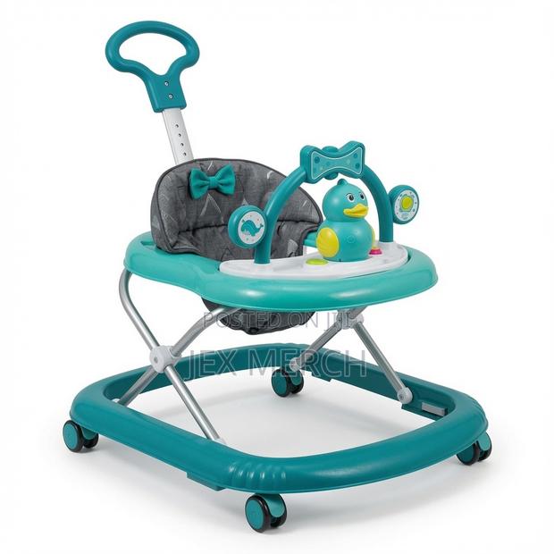 Green Baby Walker - Multifunctional, Easy to Clean With Feeding Table
