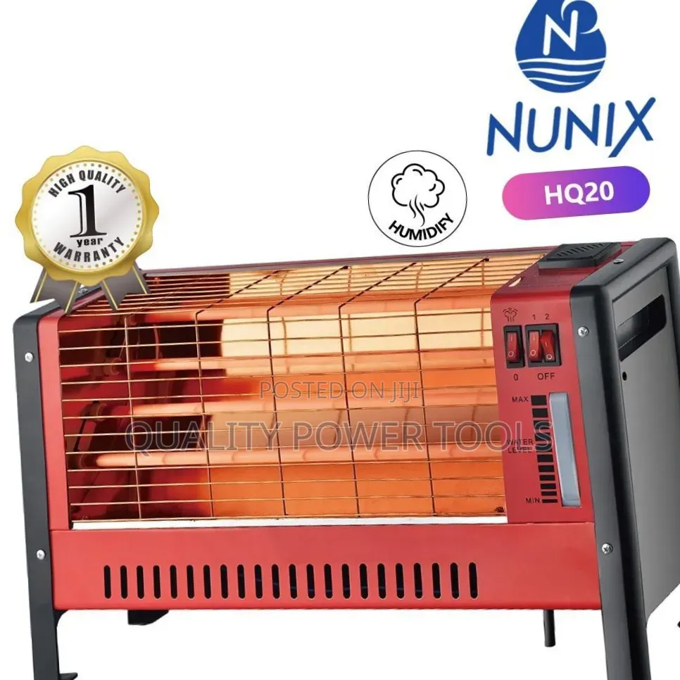 Nunix Hq20 3-Sided Quartz Room Heater Featuring a Built-in Humidifiers