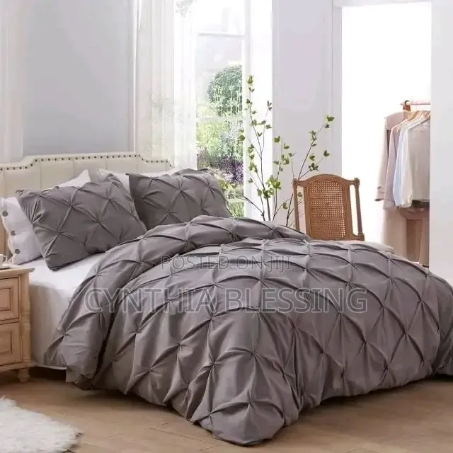 Pinch Pleat Cross Pintuck Duvet Cover Set