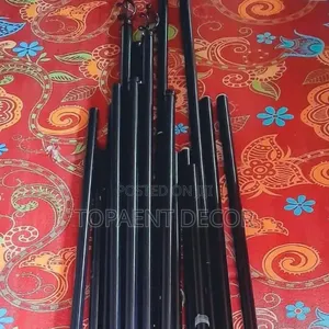 Black and Gold Simple to Install Adjustable Window Curtain Rods