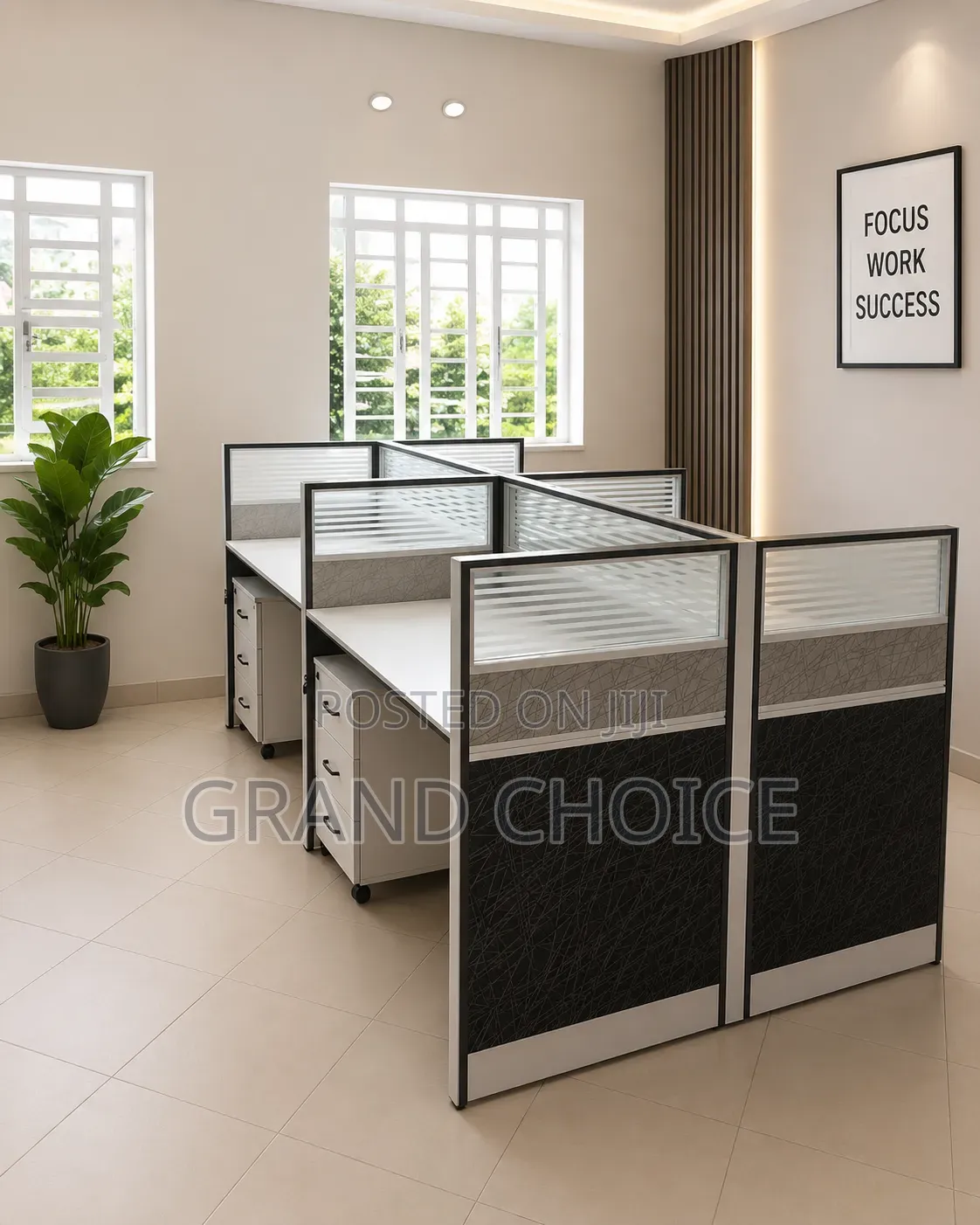 4 People Workstation Desk Set