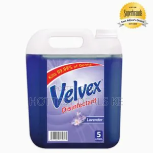 A 5-Litre Container of Velvex Liquid Disinfectant in Lavender Scent.